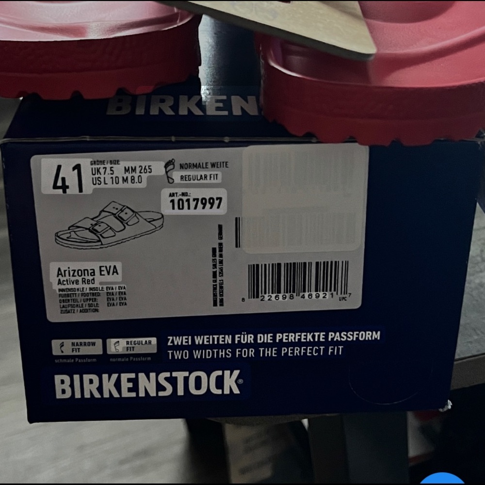 Birkenstock Arizona Eva Red Unisex slides. Mens 8, Womens 10. Rare!